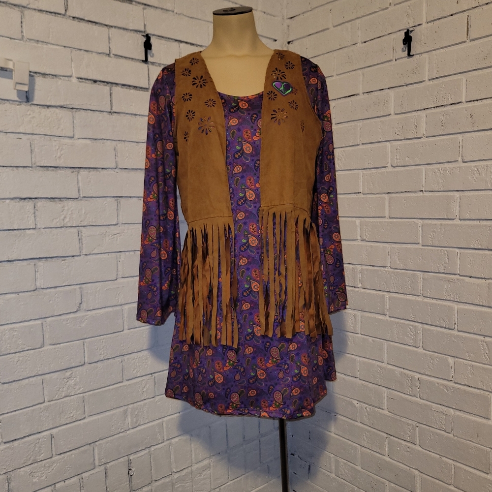 Retro Paisley Hippie Costume by Spirit Halloween Adult Small